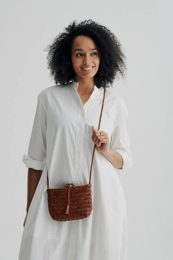 Dragon Diffusion woven leather bag handmade - Minsu Bag Tan