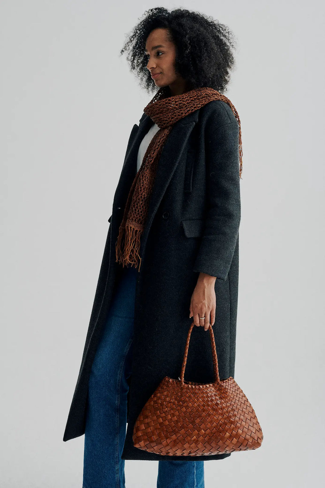 Dragon Diffusion - Santa Croce Big Tan - Woven Leather Bag Handmade