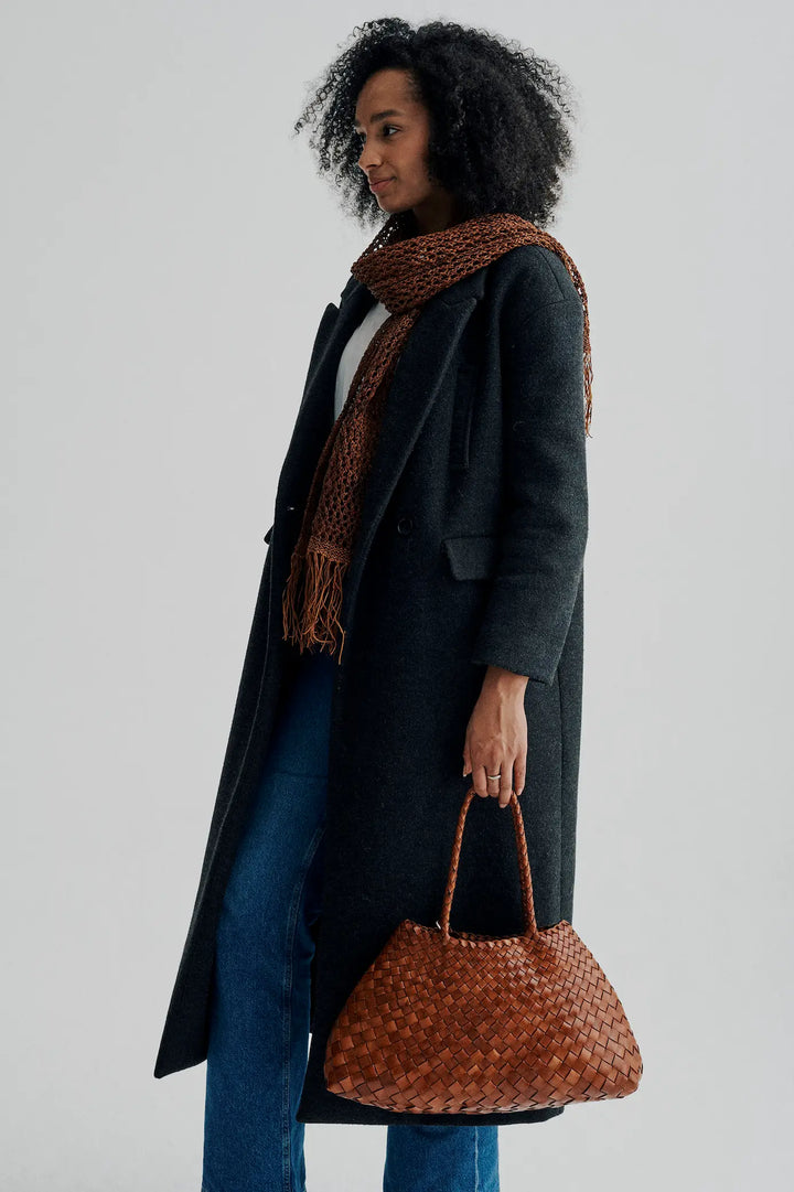 Dragon Diffusion - Santa Croce Big Tan - Woven Leather Bag Handmade