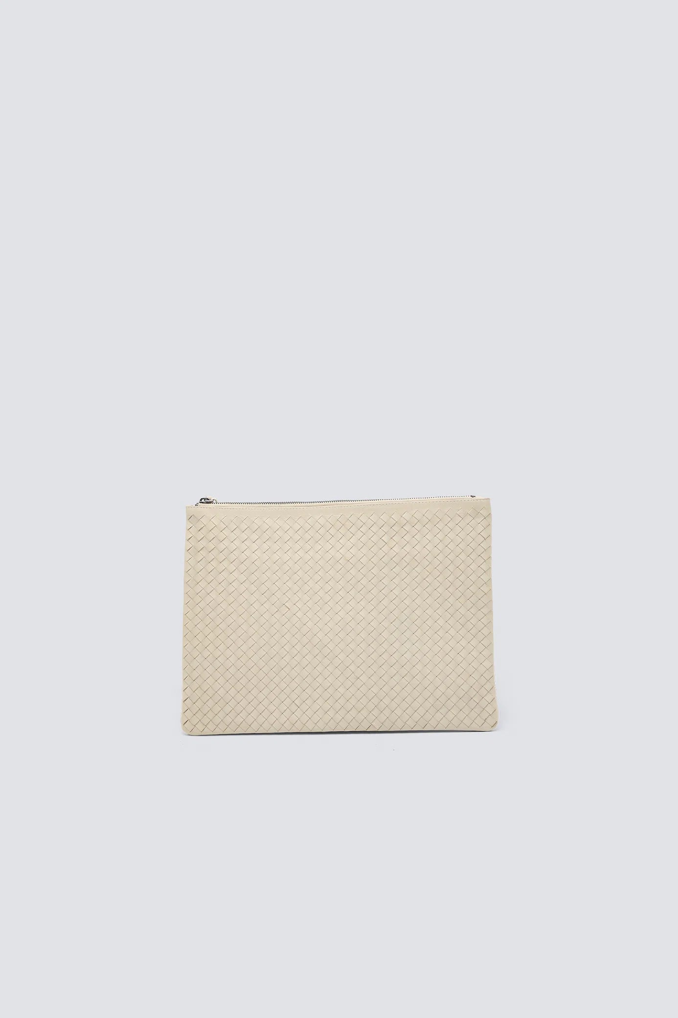 Dragon Diffusion - A4 Woven Leather Pochette Pearl