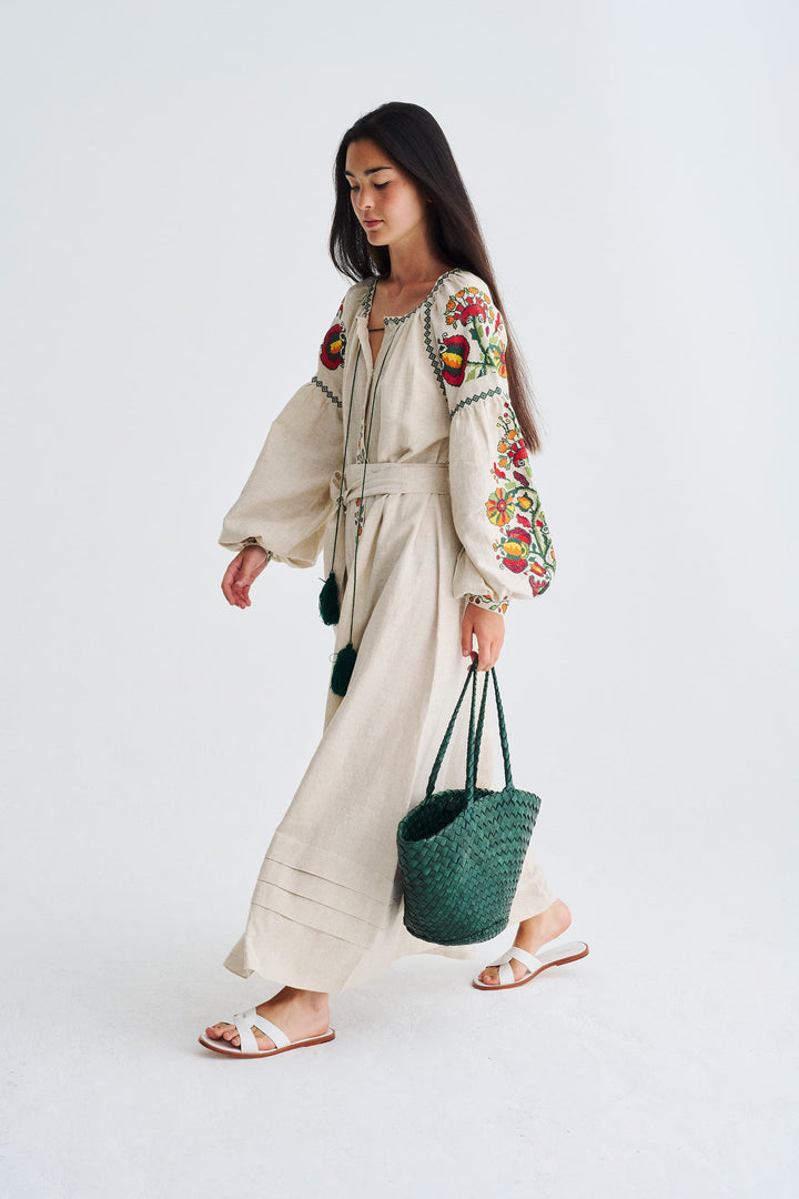 Dragon Diffusion Leather Bag Handmade - Egola Tote Forest Green
