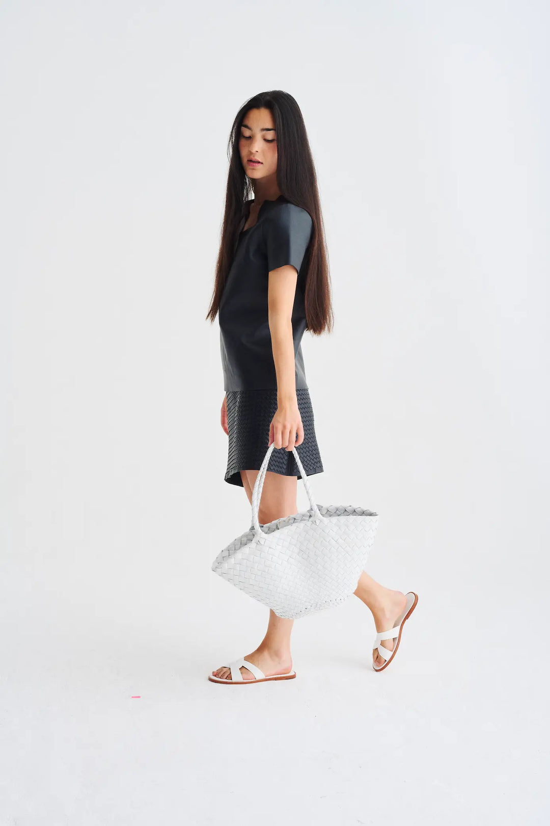 Dragon Diffusion - Egola White - Woven Leather Bag Handmade