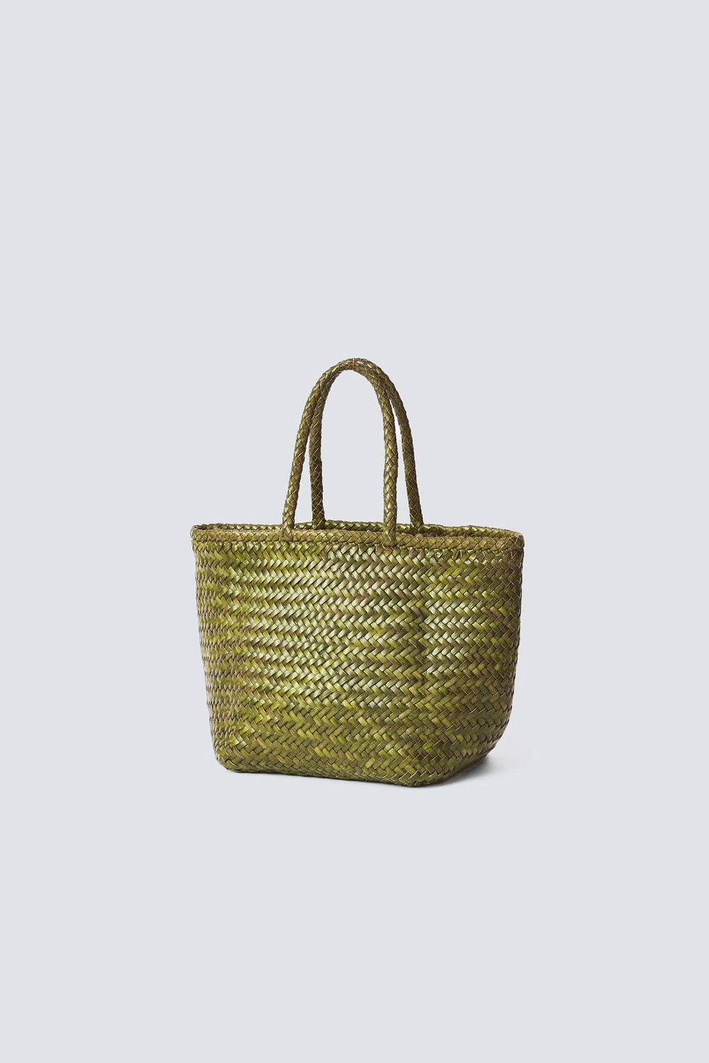 Dragon Diffusion woven leather bag handmade - Grace Basket Small Forest Green