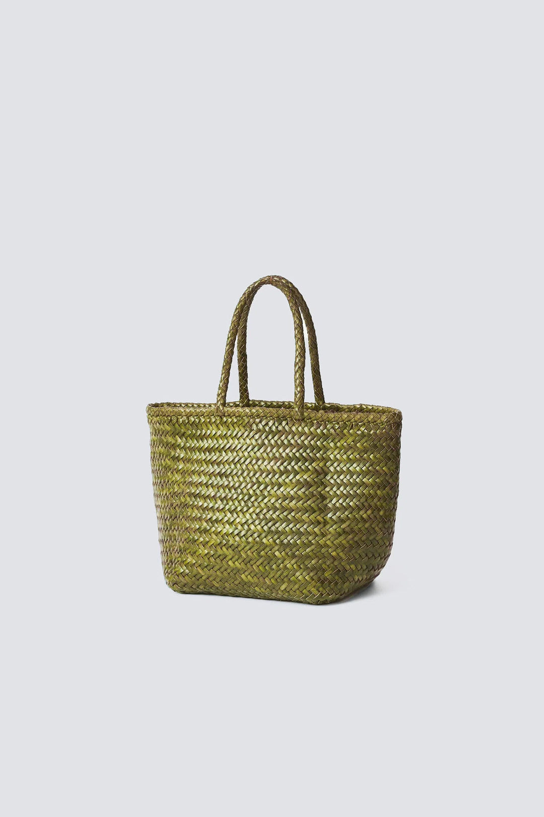 Dragon Diffusion woven leather bag handmade - Grace Basket Small Forest Green