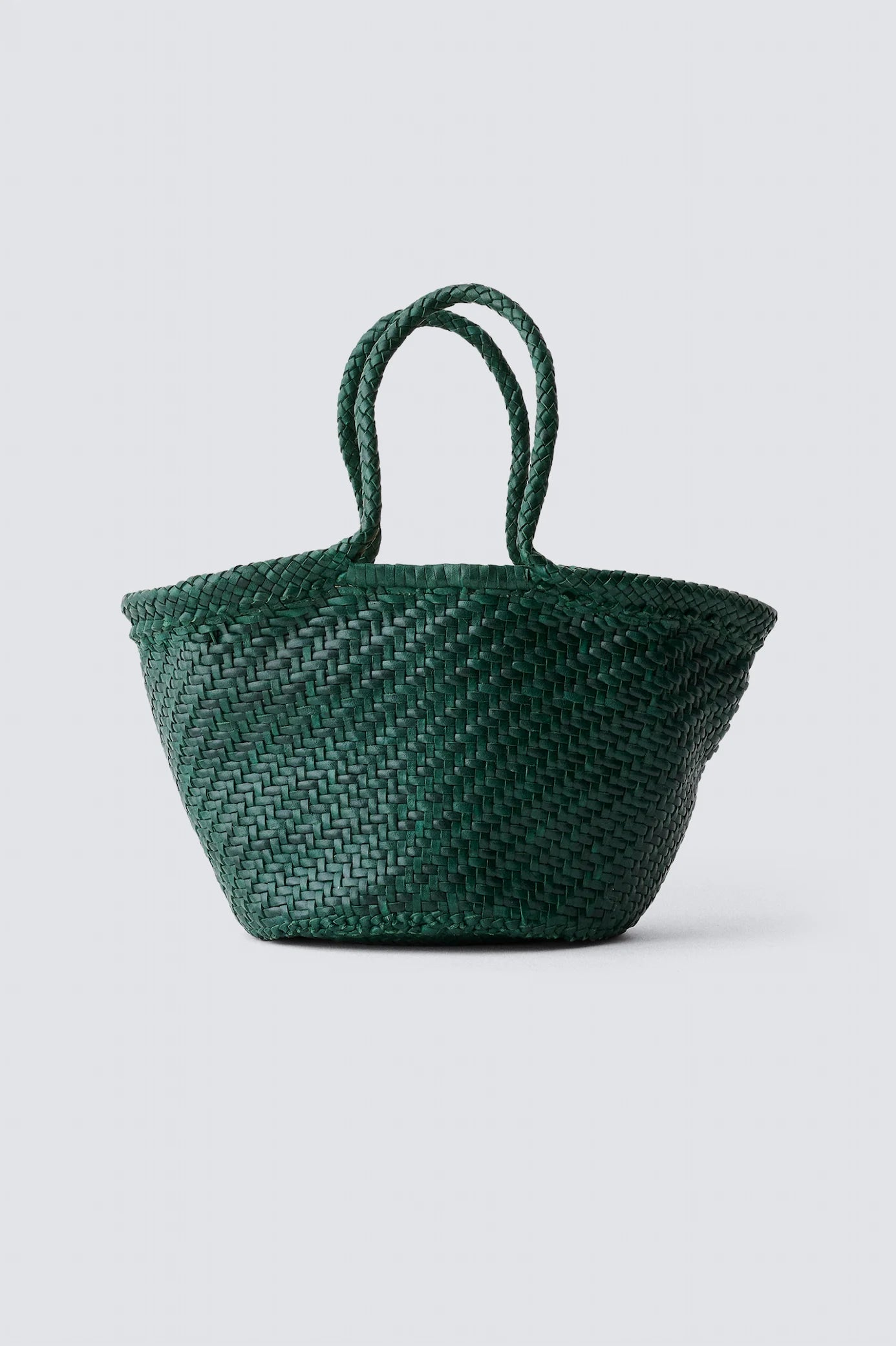 Dragon Diffusion Martha Forest Green Woven Leather Bag
