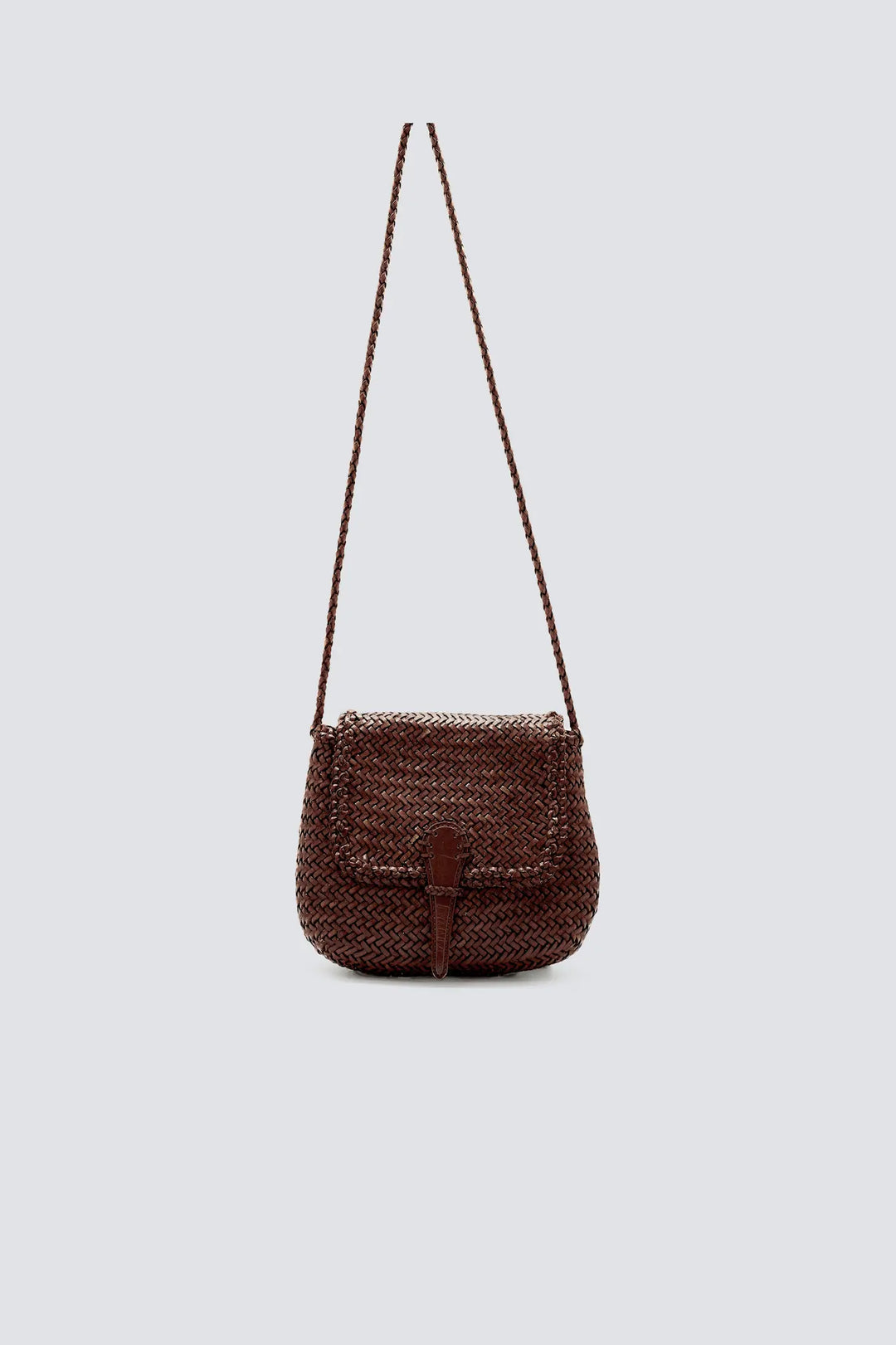 Dragon Diffusion - Mini City Bag Dark Brown - Woven Leather Bag Handmade