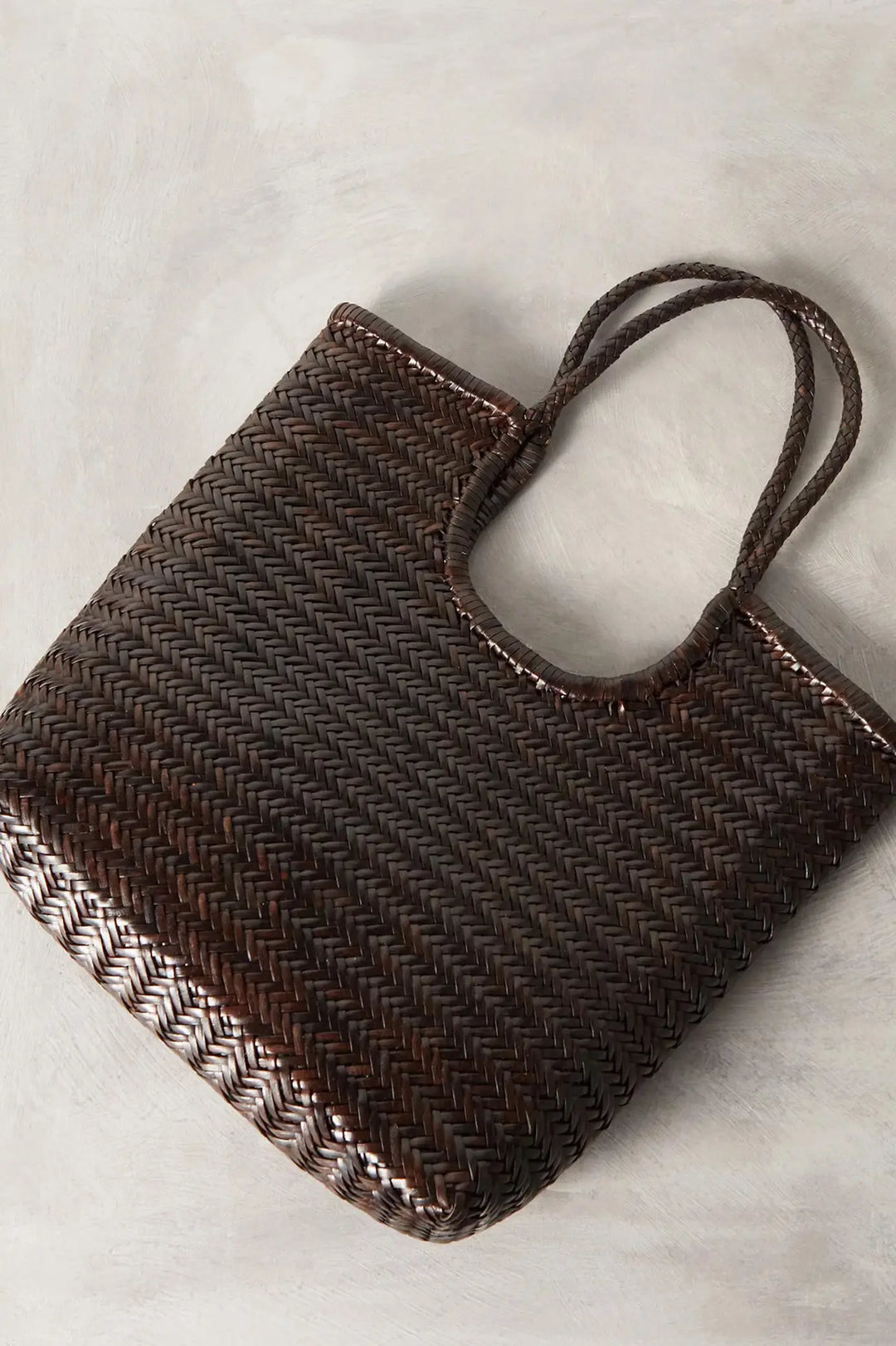 Dragon Diffusion - NS Diagonal Triple Jump Dark Brown - Woven Leather Bag Handmade