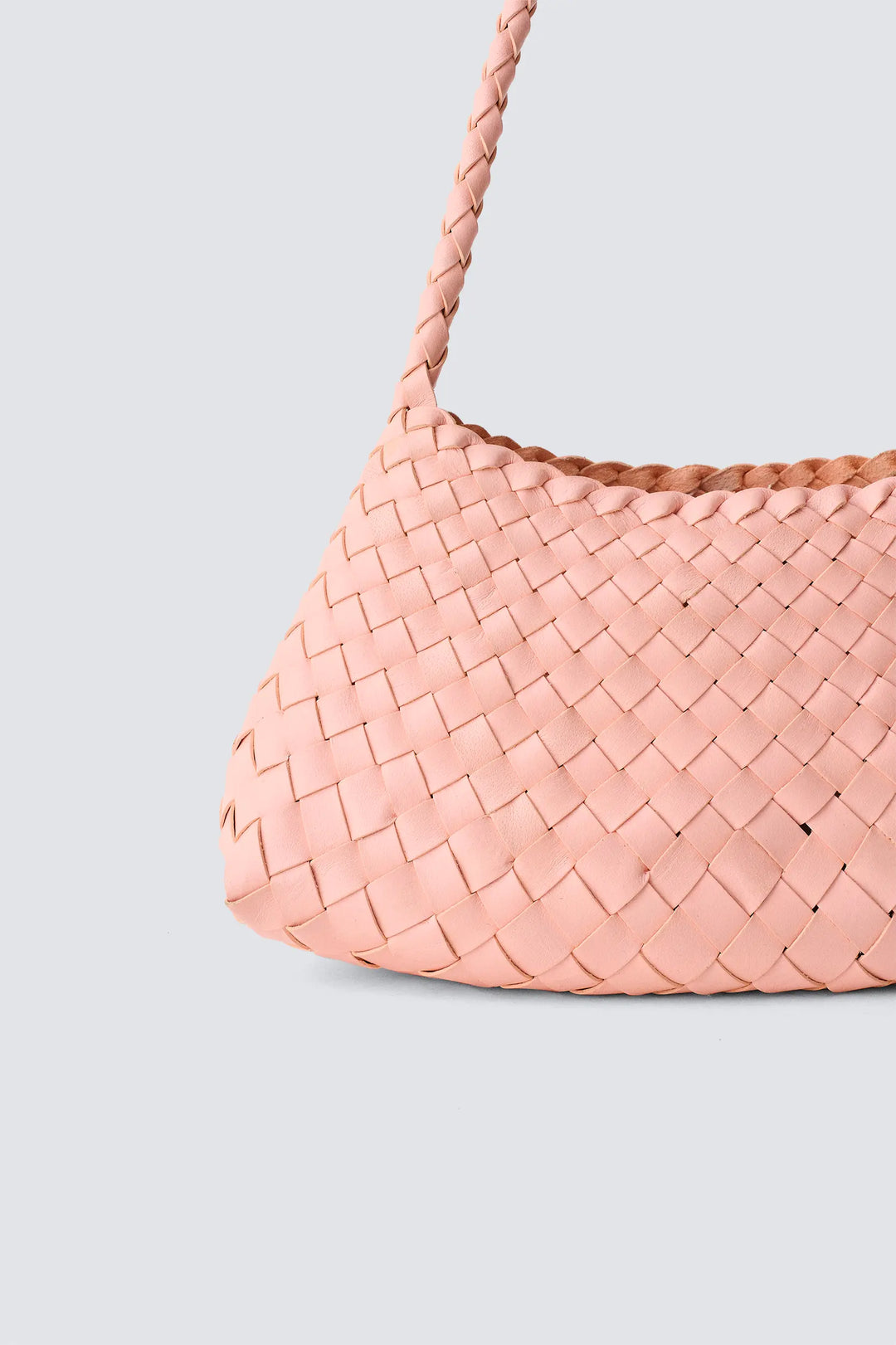 Dragon Diffusion - Woven Leather Bag Handmade - Rosanna Pastel Pink