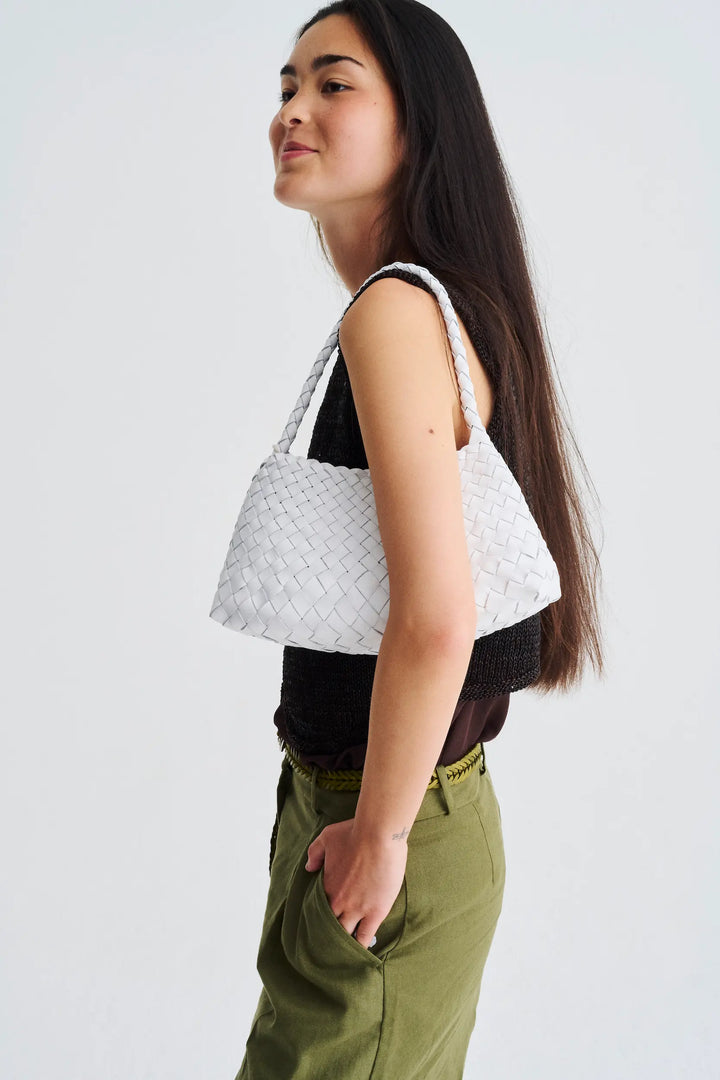 Dragon Diffusion - Woven Leather Bag Handmade - Rosanna White