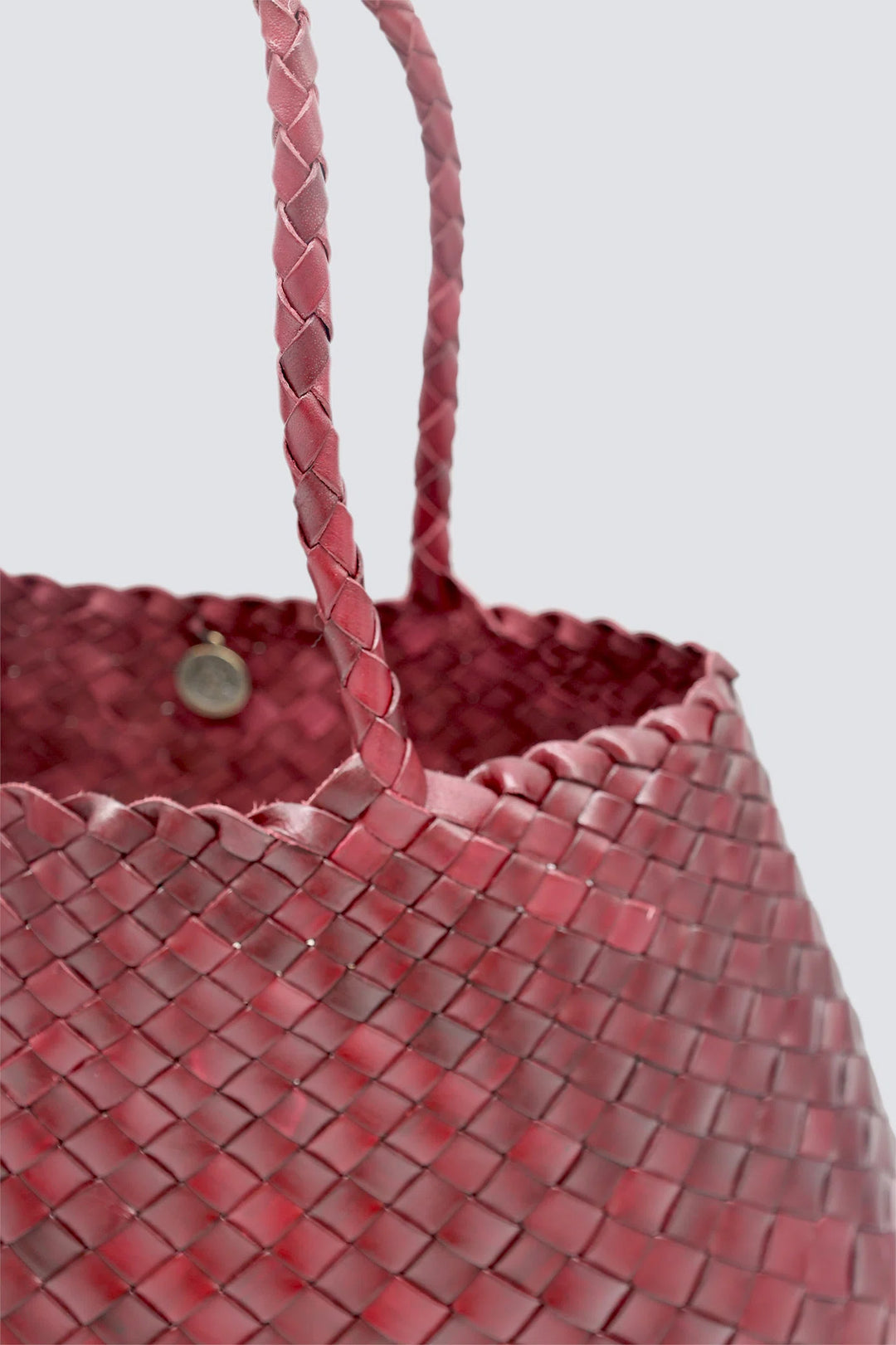 Dragon Diffusion - Woven Leather Bag - Santa Croce Big Bordo