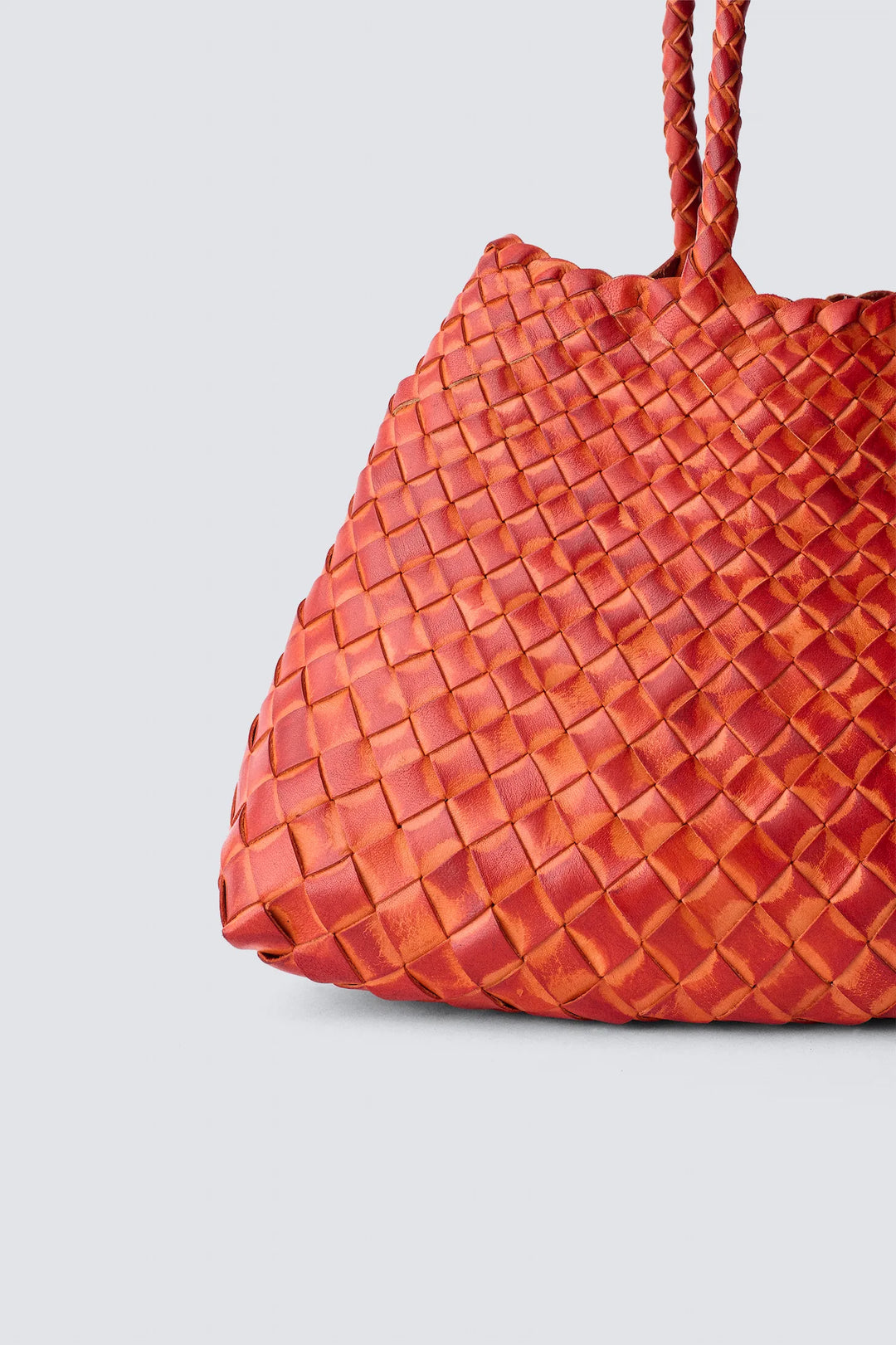 Dragon Diffusion - Santa Croce Small Orange - Woven Leather Bag Handmade