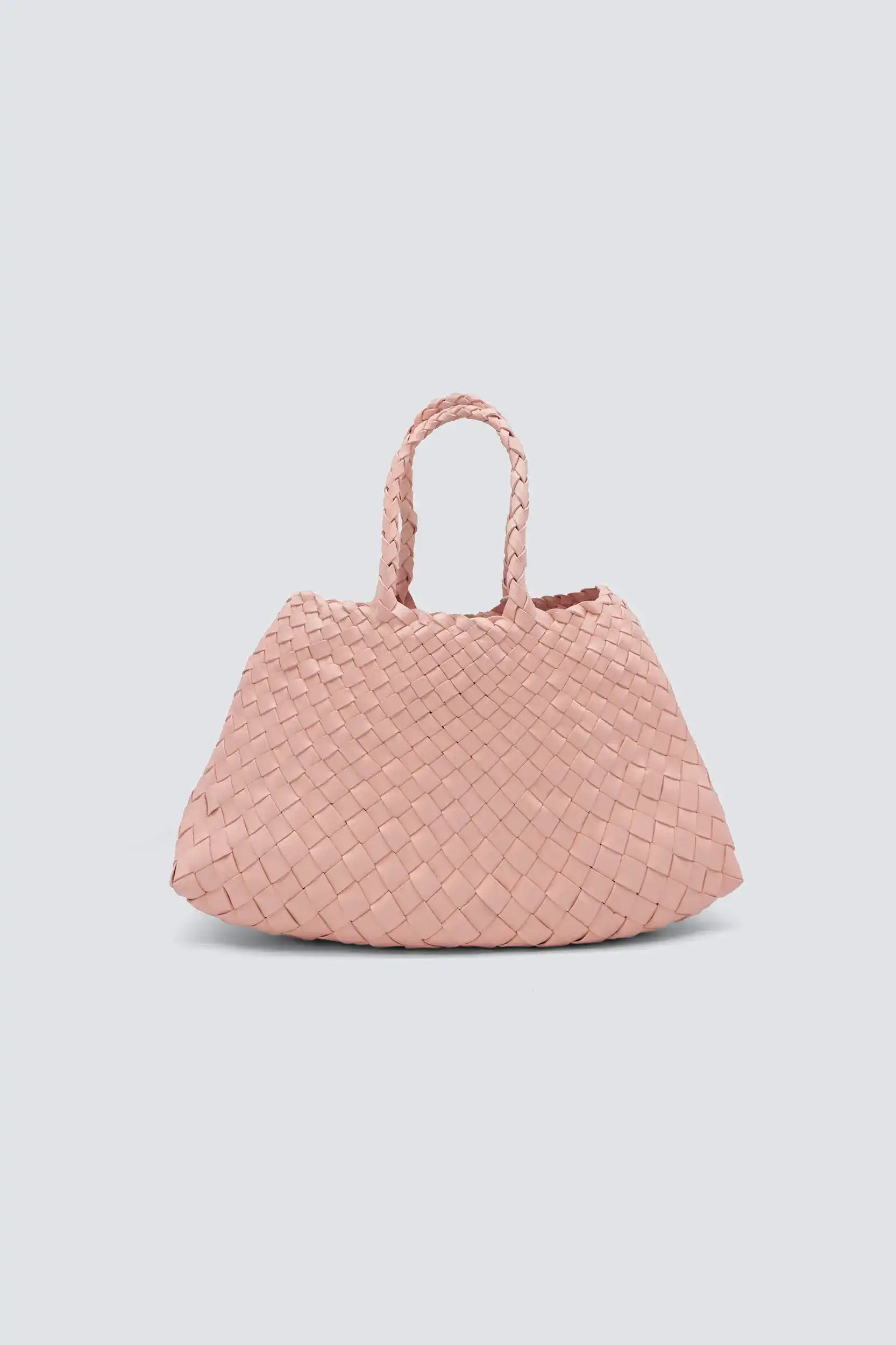 Santa Croce Small Pastel Pink Woven Leather Bag - Dragon Diffusion