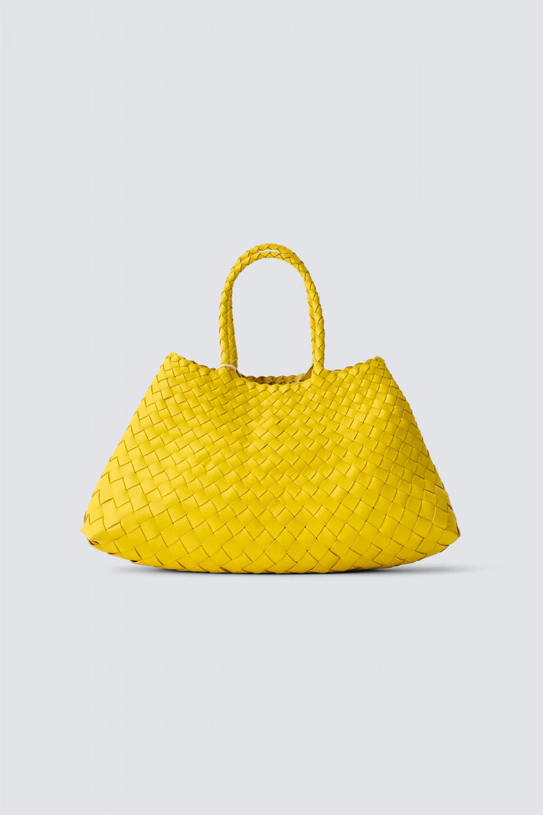 Dragon Diffusion - Santa Croce Small Yellow - Woven Leather Bag Handmade