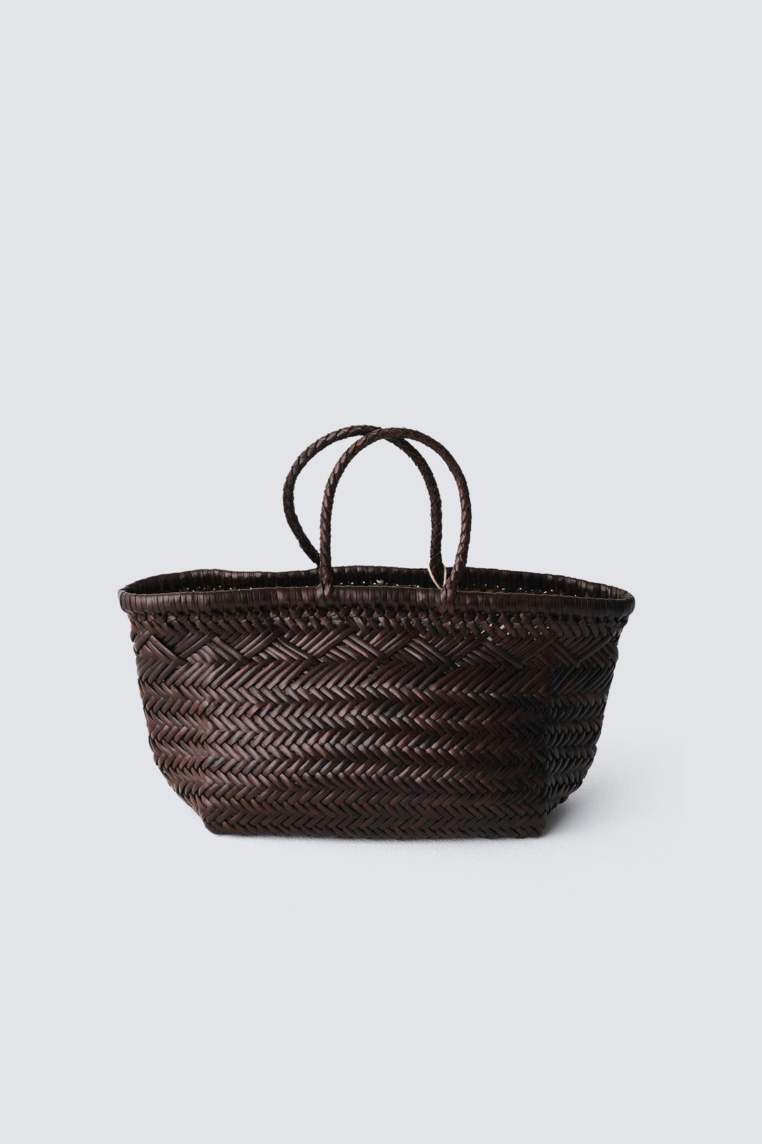 Dragon Diffusion woven leather bag handmade - Triple Jump Small 6 Lines Dark Brown