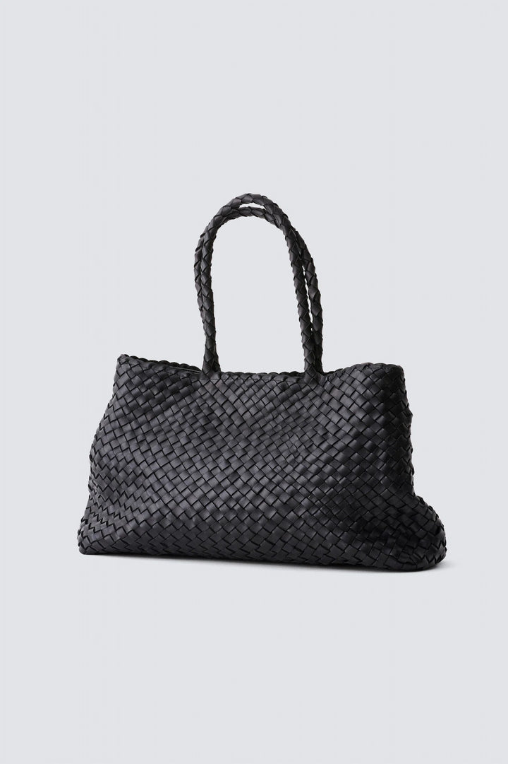 Dragon Diffusion - Vintage Mesh Tote Black - Leather Woven Bag Handmade