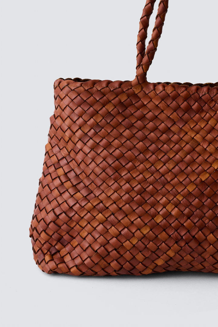 Dragon Diffusion - Vintage Mesh Tote Bruciato - Leather Woven Bag Handmade