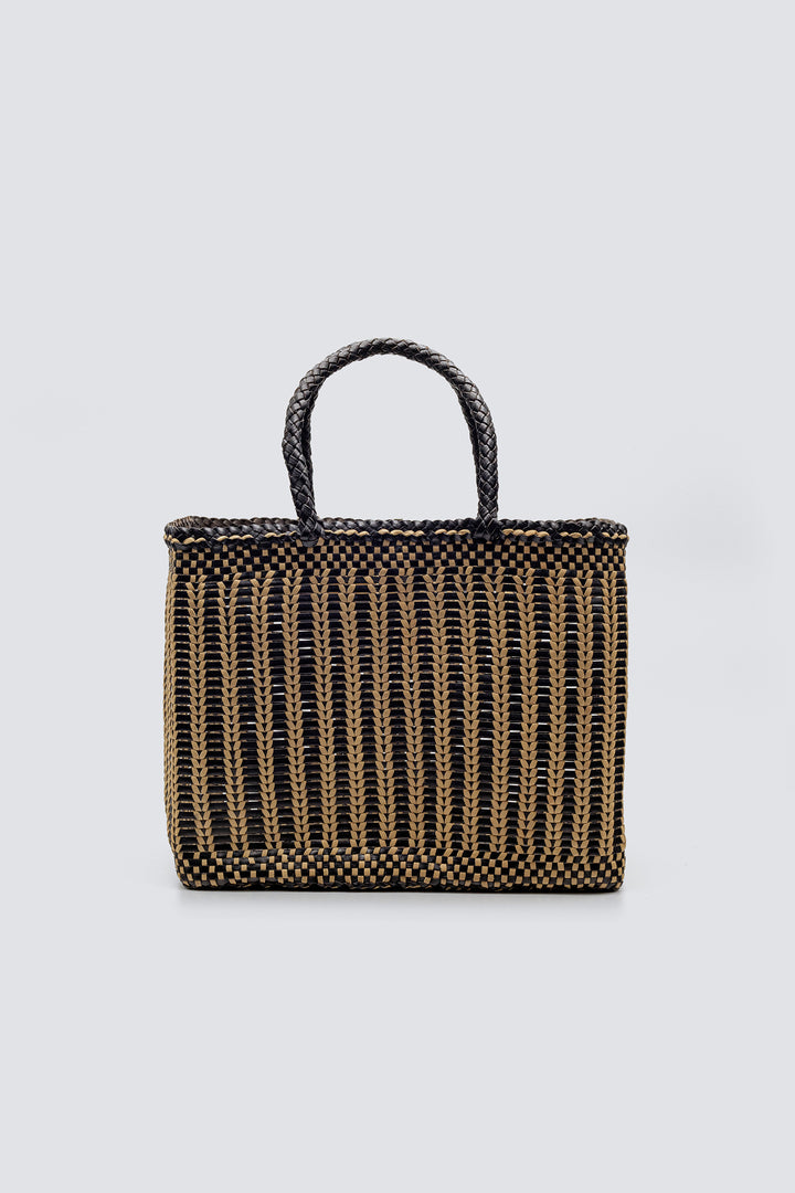 Dragon Diffusion - Bali Big Black/Paper - Woven Leather Bag Handmade