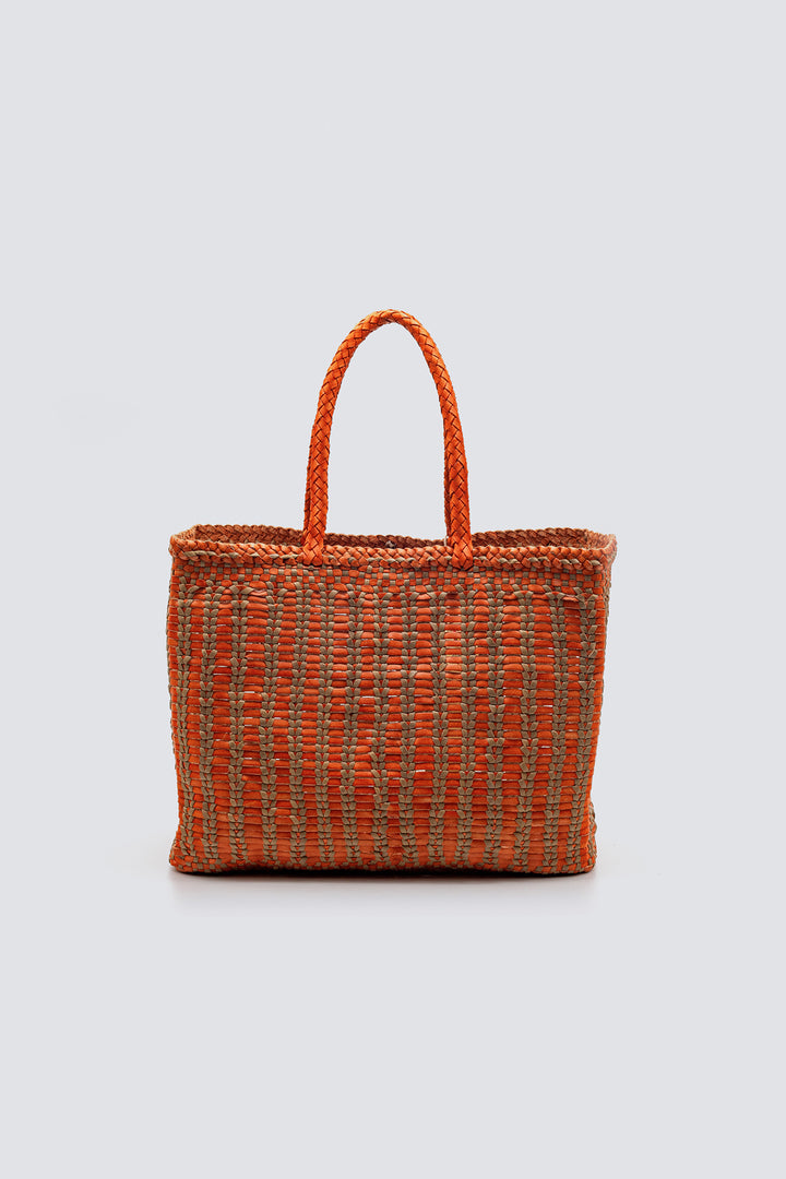 Dragon Diffusion woven leather bag handmade - Bali Big Orange Cashmere