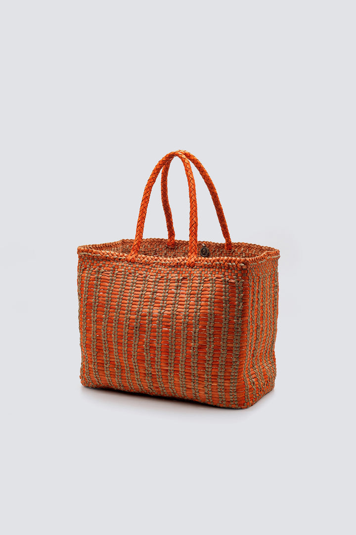 Dragon Diffusion woven leather bag handmade - Bali Big Orange Cashmere