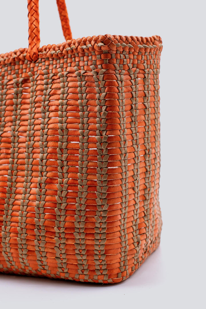 Dragon Diffusion woven leather bag handmade - Bali Big Orange Cashmere