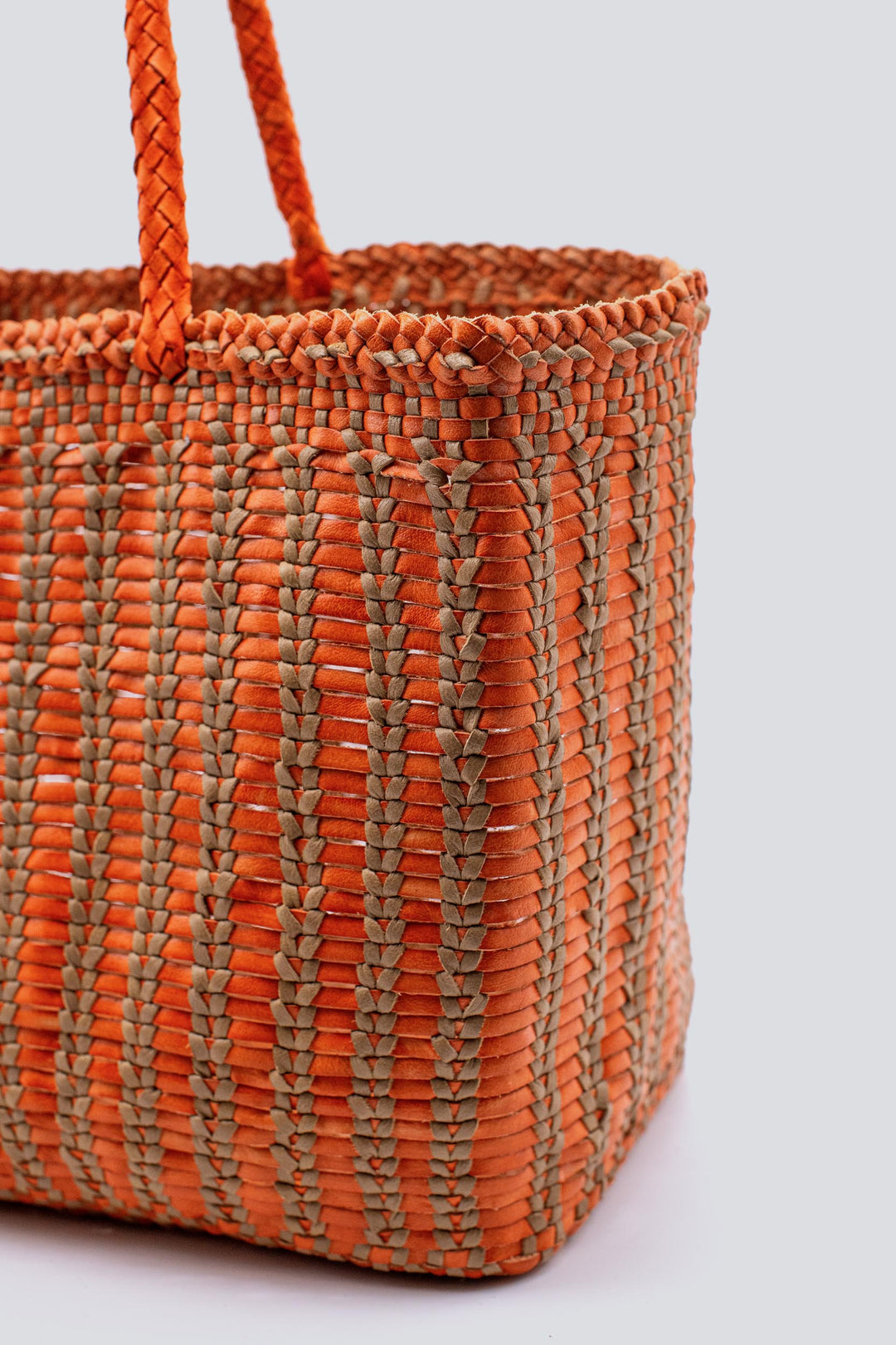 Dragon Diffusion woven leather bag handmade - Bali Big Orange Cashmere