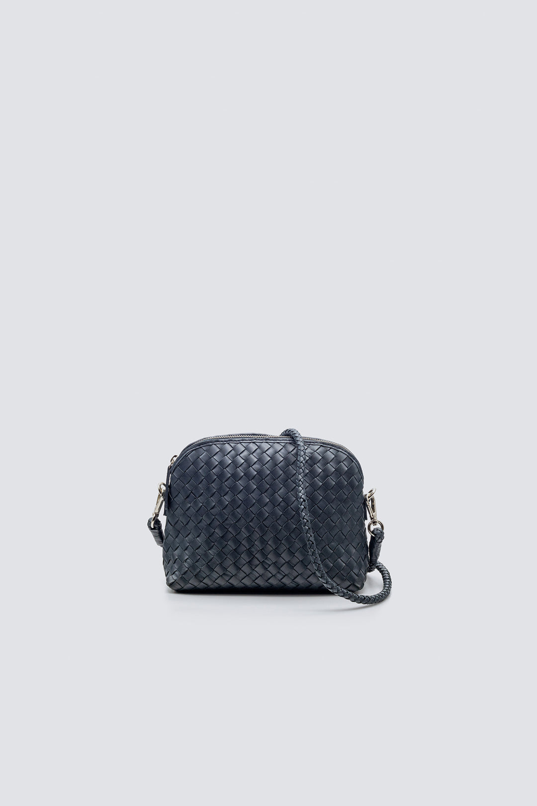 Dragon Diffusion woven leather bag handmade - Fellini Pochette Marine