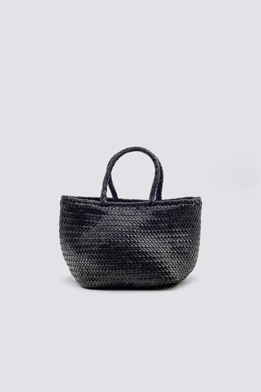Dragon Diffusion woven leather bag handmade - Grace Basket Small Black