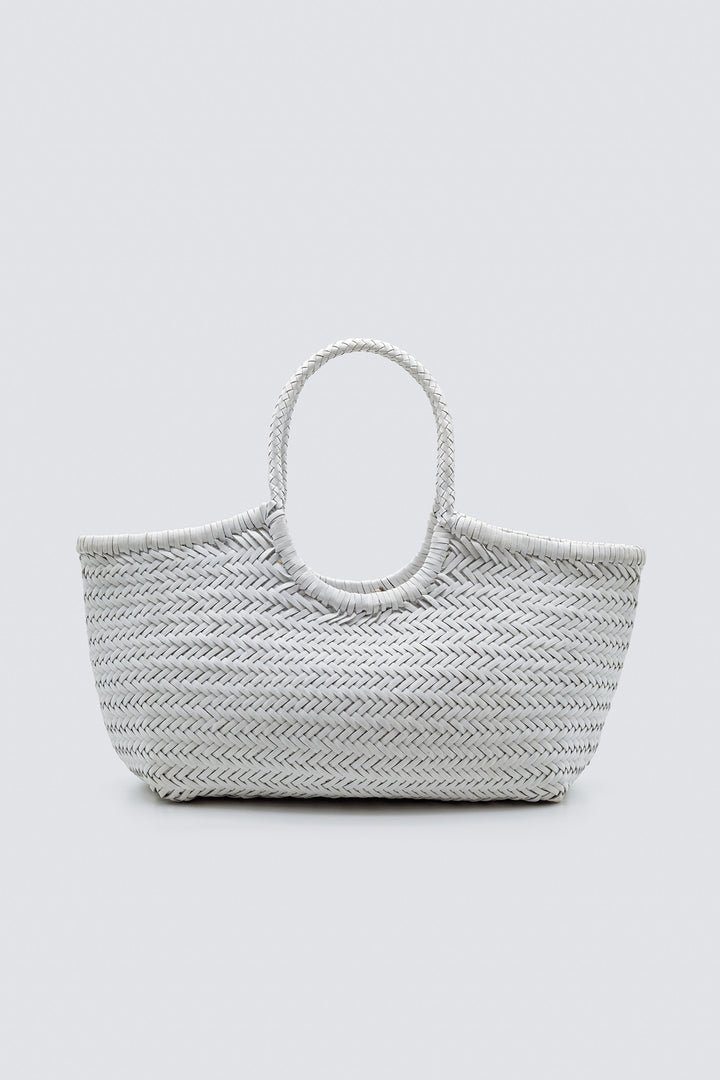 Dragon Diffusion woven leather bag handmade - Nantucket Basket Big White