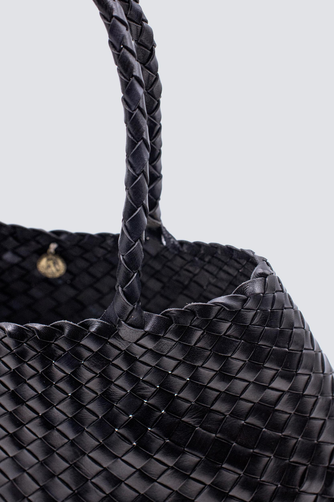 Dragon Diffusion woven leather bag handmade - Santa Croce Big Black