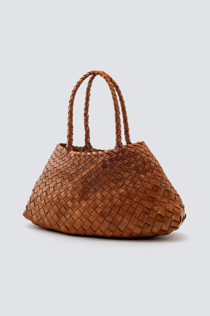 Dragon Diffusion - Santa Croce Big Tan - Woven Leather Bag Handmade
