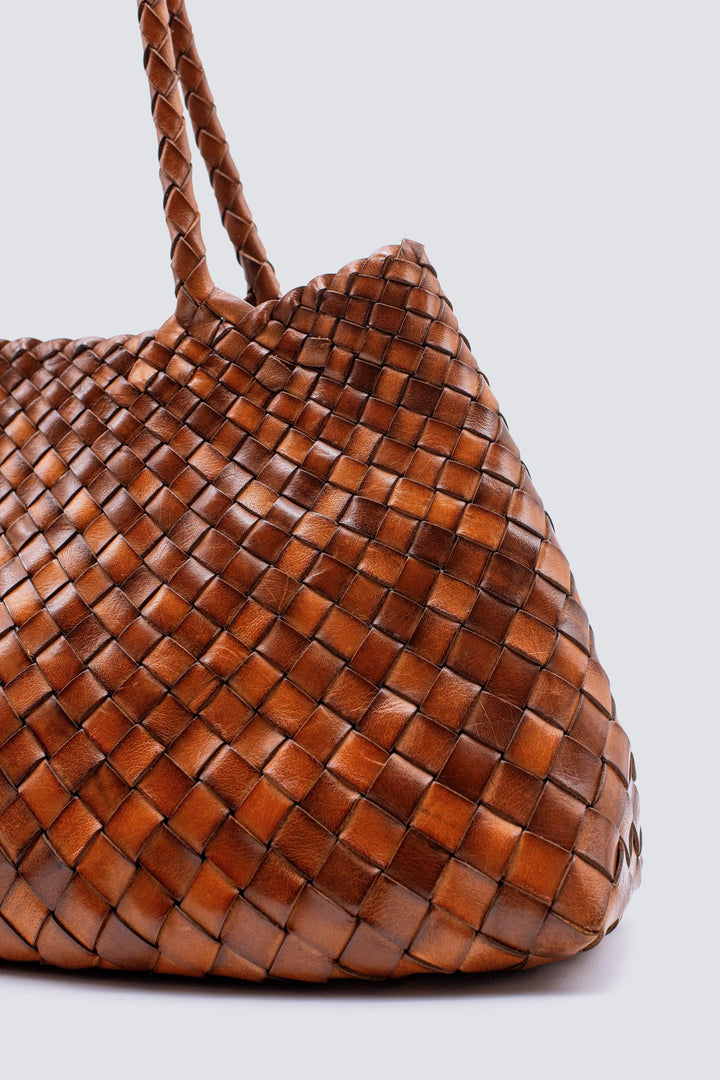 Dragon Diffusion - Santa Croce Big Tan - Woven Leather Bag Handmade