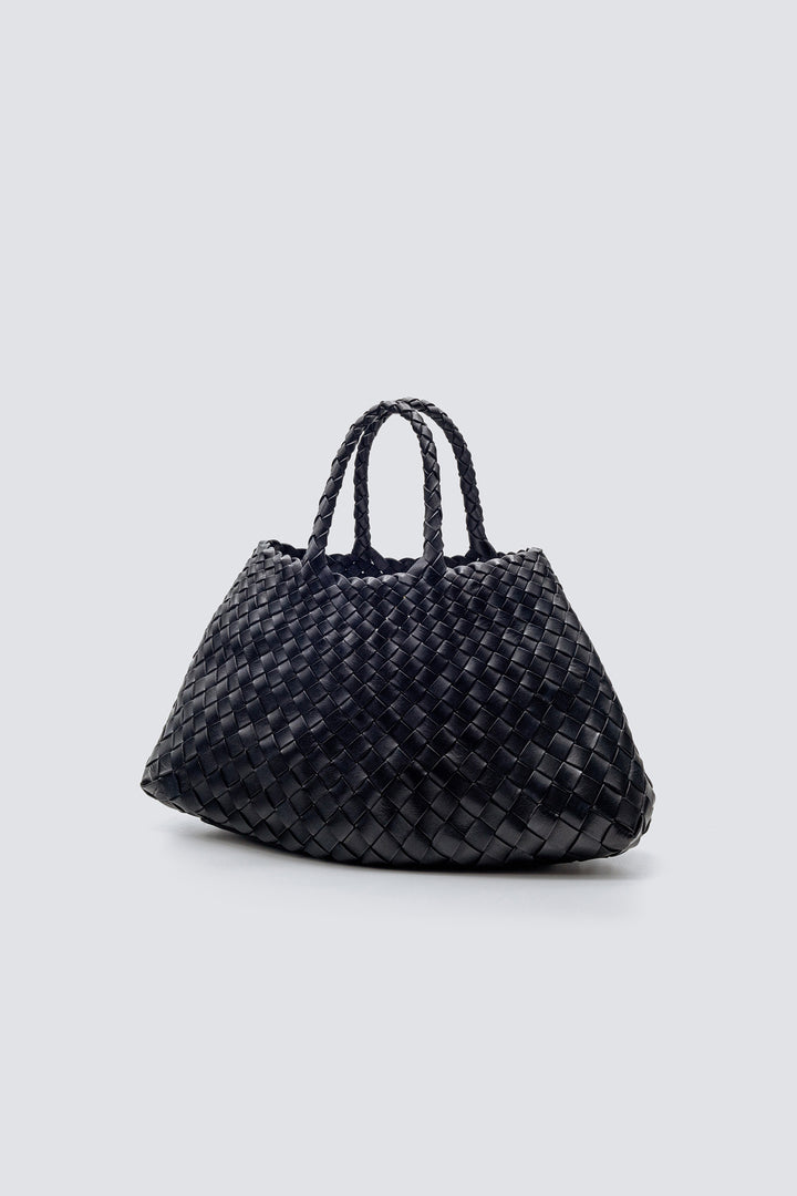 Dragon Diffusion - Santa Croce Small Black - Woven Leather Bag Handmade