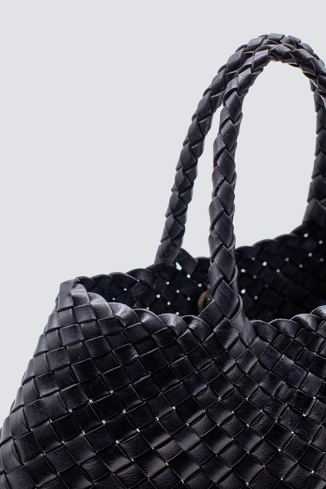 Dragon Diffusion - Santa Croce Small Black - Woven Leather Bag Handmade