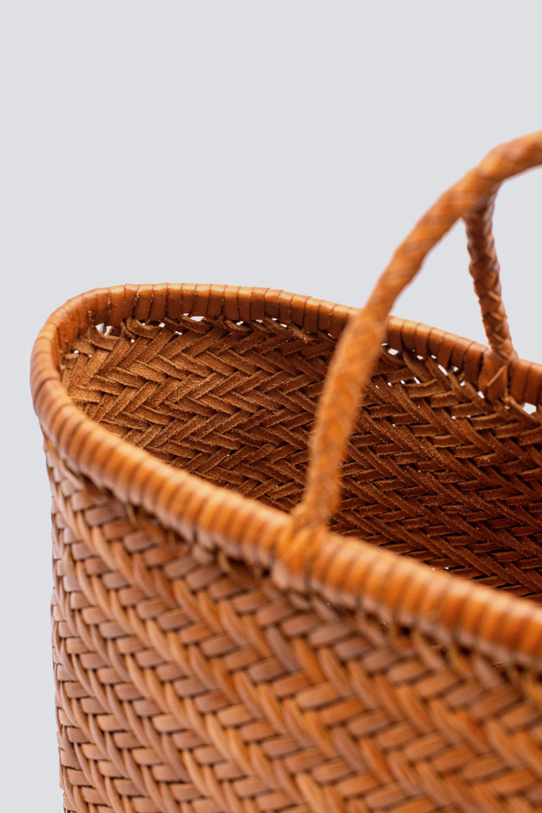 Dragon Diffusion woven leather bag handmade - Triple Jump Small Tan Black Edge