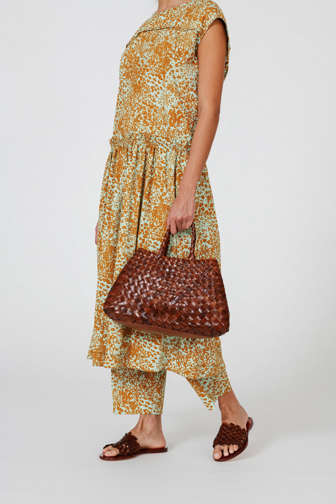 Dragon Diffusion woven leather bag handmade - Santa Croce Small Tan