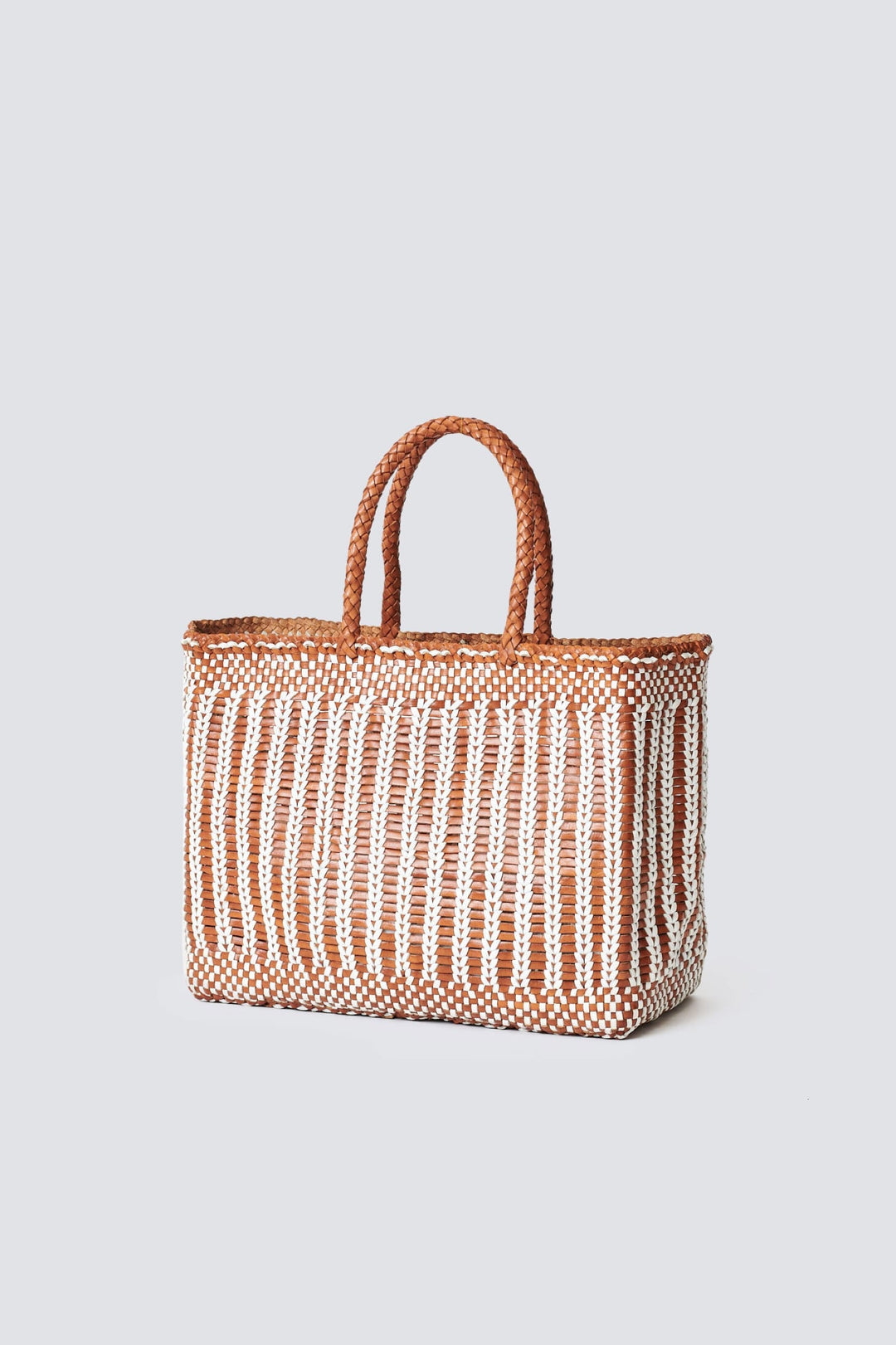Dragon Diffusion woven leather bag handmade - Bali Big Tan White
