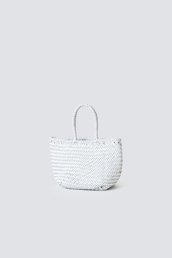 Dragon Diffusion woven leather bag handmade - Grace Basket Small White