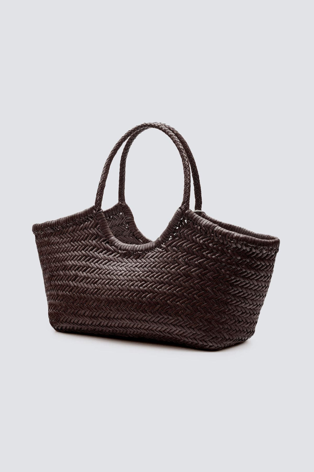 Dragon Diffusion woven leather bag handmade -  Nantucket Big Dark Brown