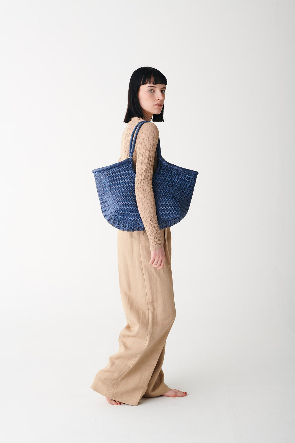 Dragon Diffusion woven leather bag handmade - Nantucket Big Marine Brush