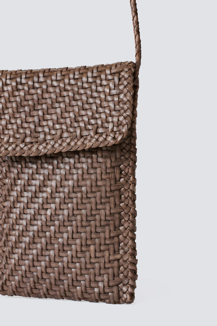 Dragon Diffusion woven leather bag handmade - Phone Crossbody Grey