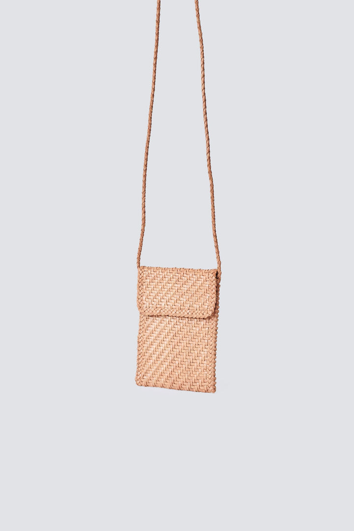 Dragon Diffusion woven leather bag handmade - Phone Crossbody Natural