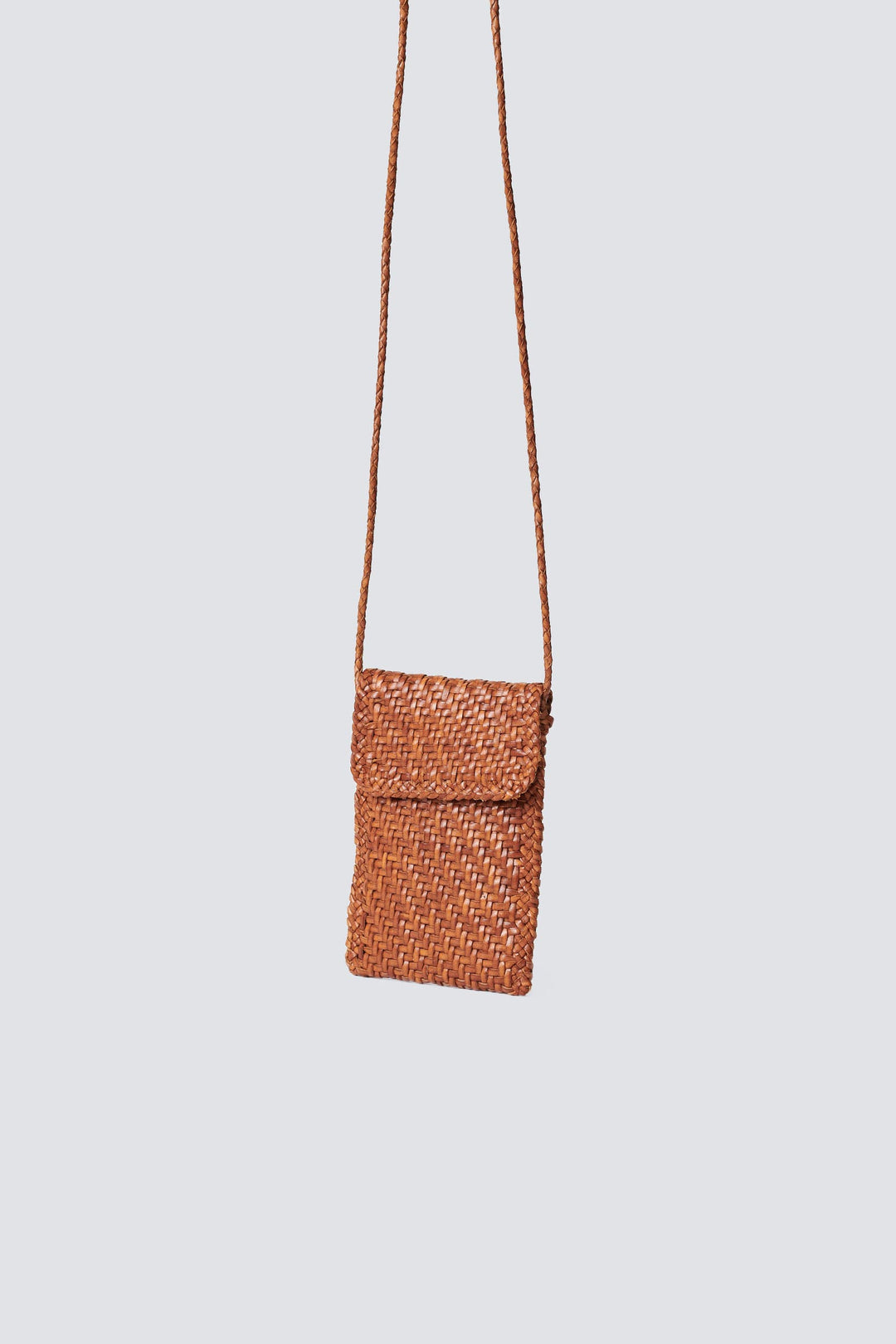 Dragon Diffusion woven leather bag handmade - Phone Crossbody Tan