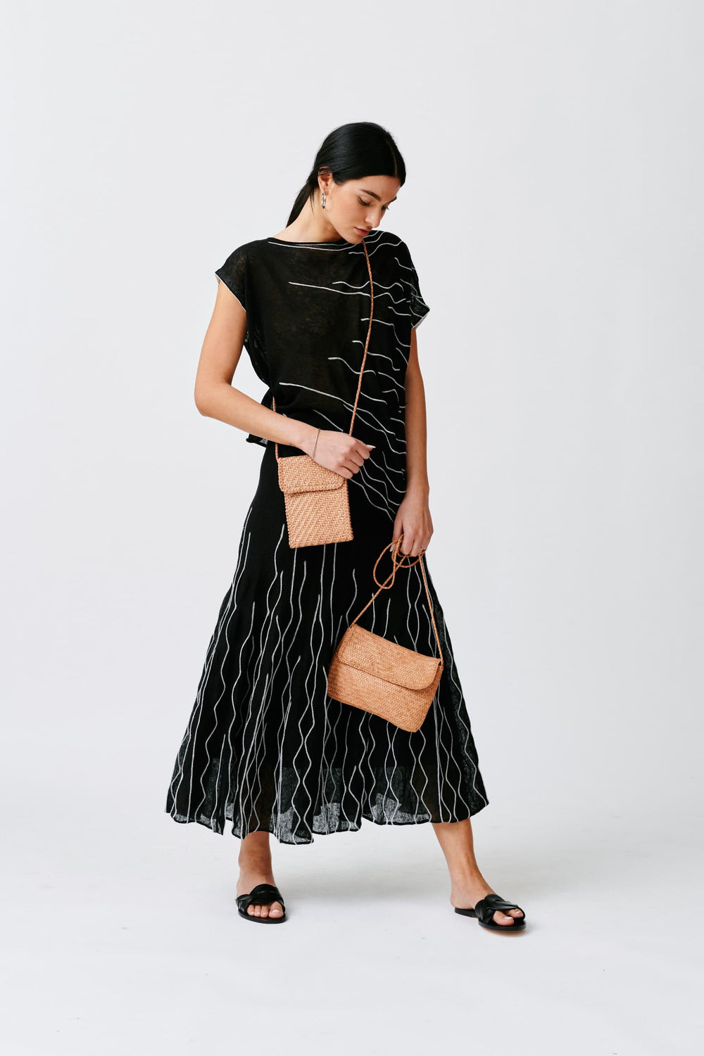 Dragon Diffusion woven leather bag handmade - Phone Crossbody Natural