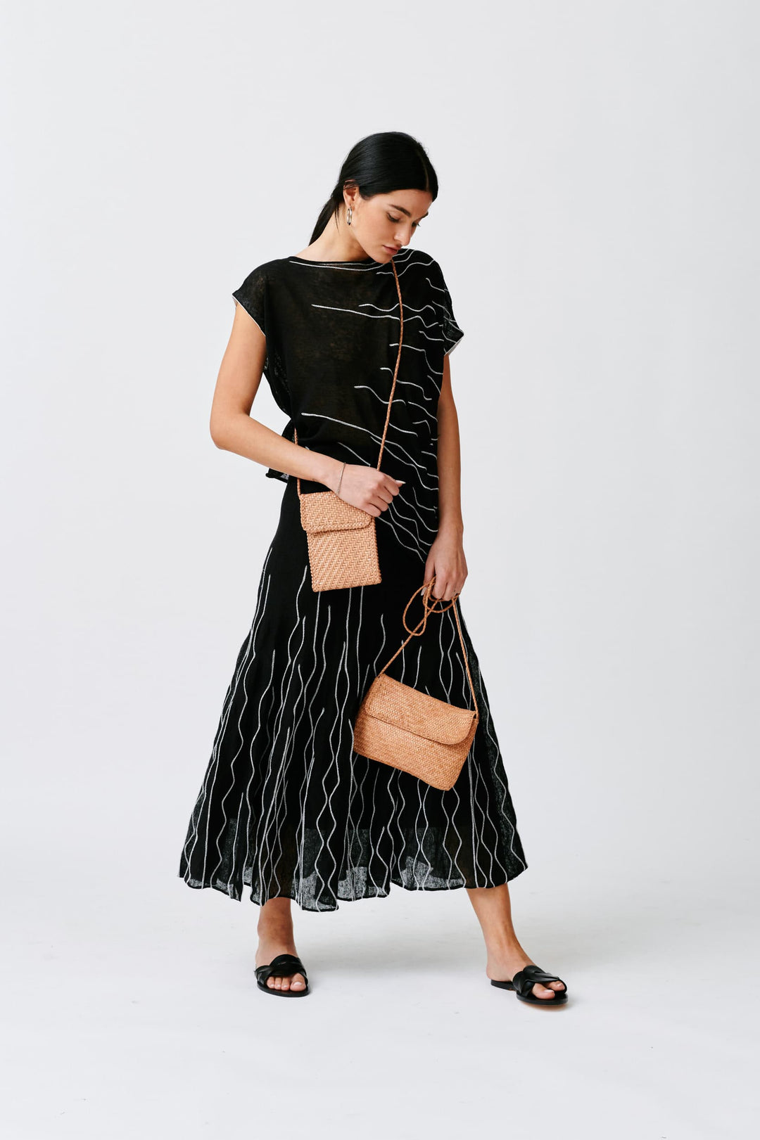 Dragon Diffusion woven leather bag handmade - Phone Crossbody Natural