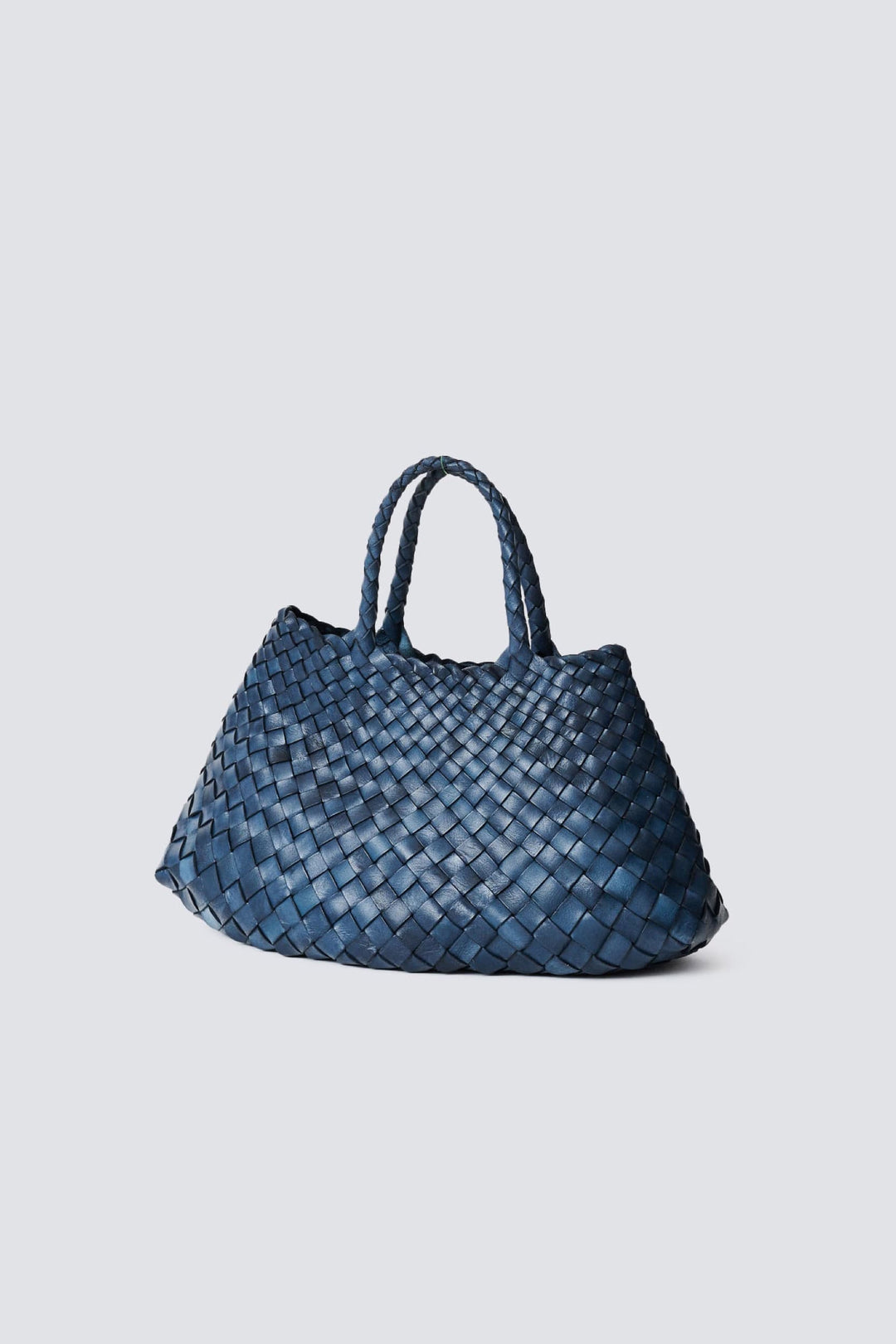 Dragon Diffusion woven leather bag handmade - Santa Croce Small Marine