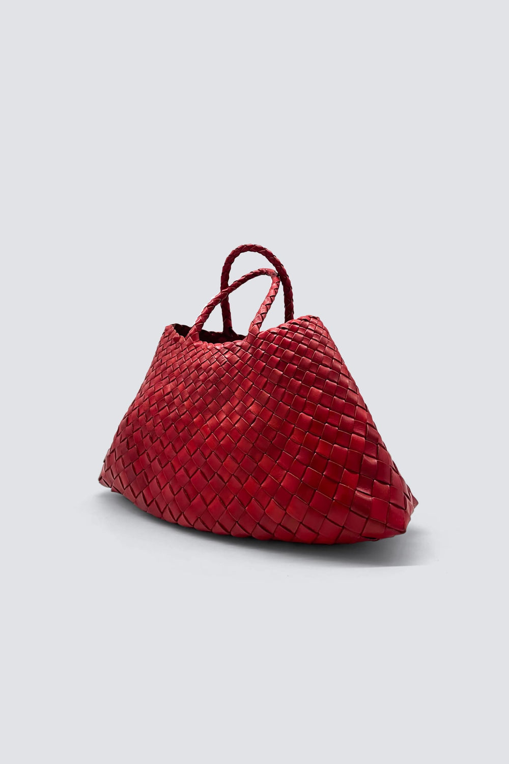 Dragon Diffusion - Woven Leather Bag Handmade - Santa Croce Small Red