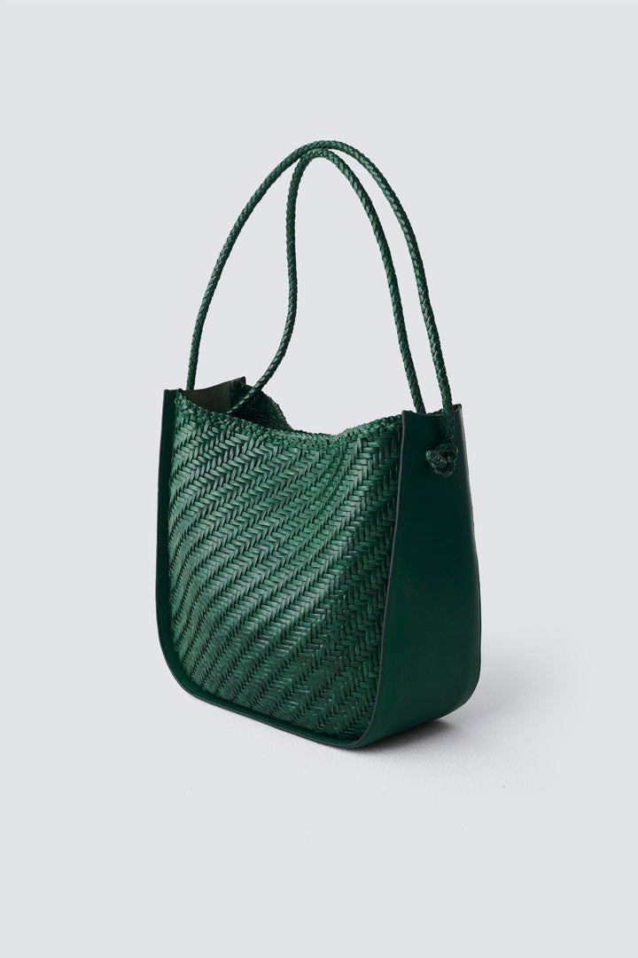 Dragon Diffusion woven leather bag handmade - Wanaka Forest Green 
