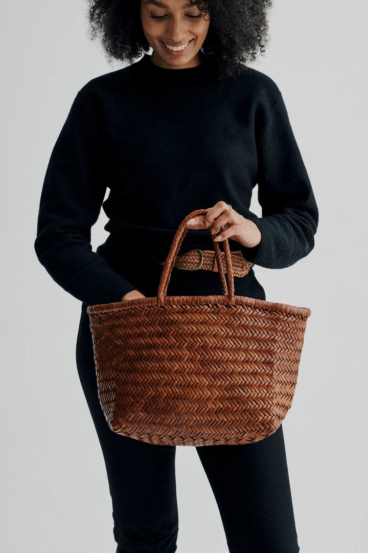 Dragon Diffusion - Triple Jump Big Tan - Woven Leather Bag Handmade