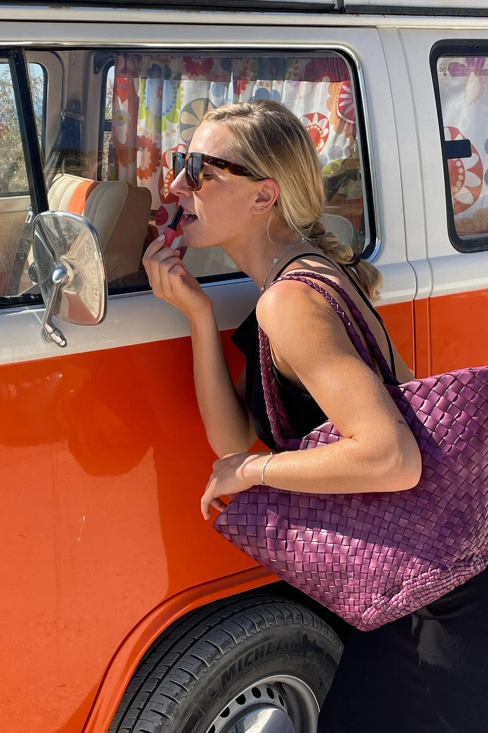 Dragon Diffusion - Egola Plum - Woven Leather Bag