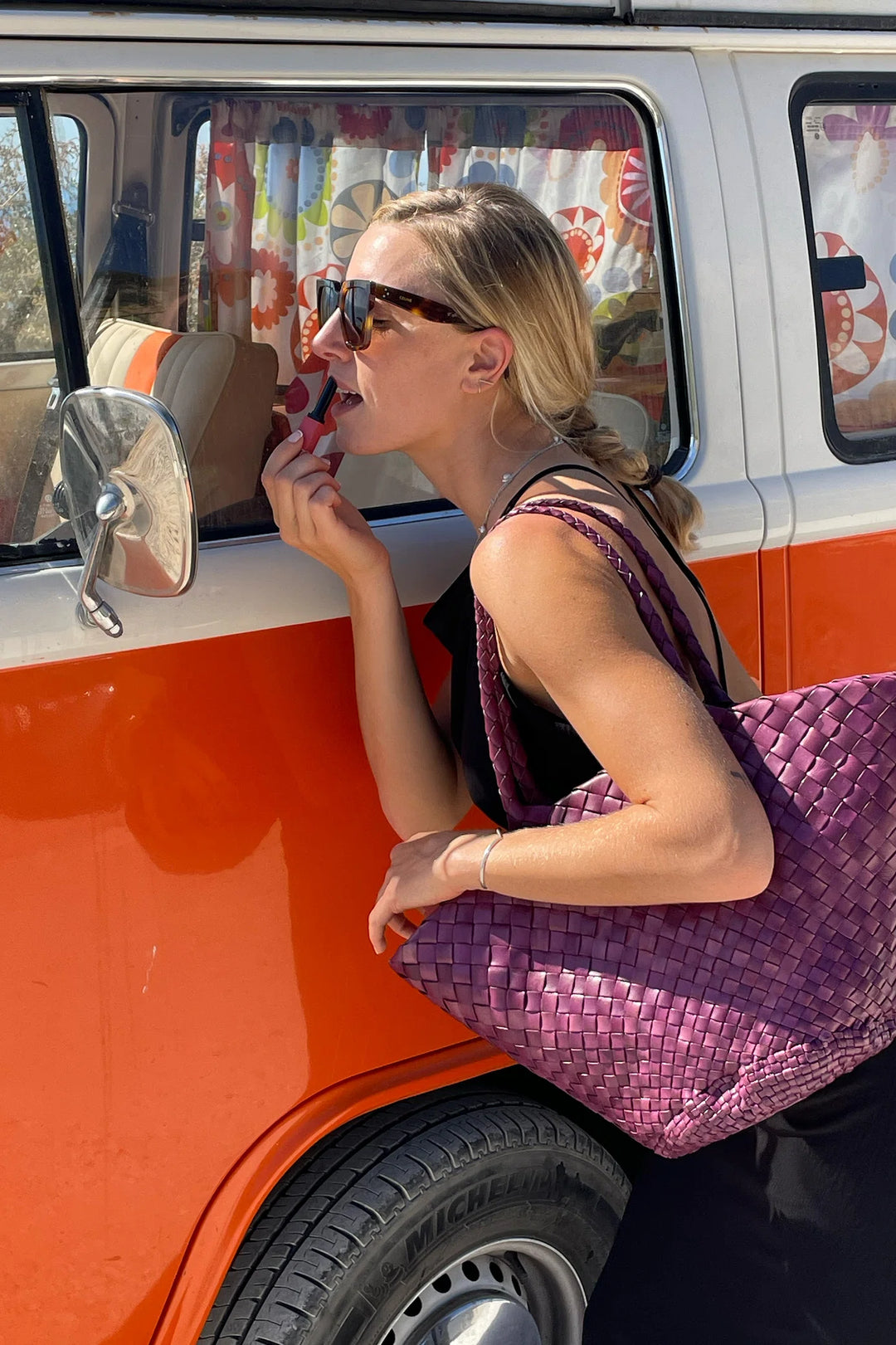 Dragon Diffusion - Egola Plum - Woven Leather Bag